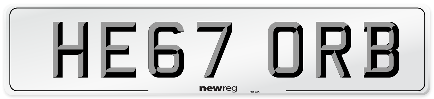 HE67 ORB Number Plate from New Reg